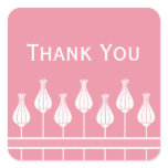 Art Deco Floral Thank You Wedding Envelope Seals Stickers