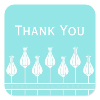 Art Deco Floral Thank You Wedding Envelope Seals Stickers by 