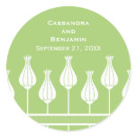 Art Deco Floral Wedding Envelope Seal Stickers