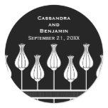 Art Deco Floral Wedding Envelope Seal Stickers