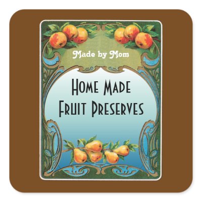Art Deco Fruit Custom Canning Sticker by momsretro