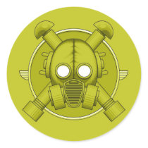 Art Deco Gasmask Combat Green stickers