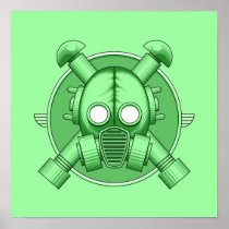 Art Deco Gasmask Green posters