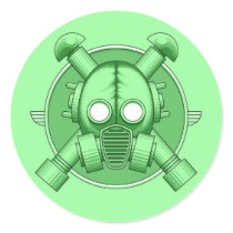 Art Deco Gasmask Green stickers