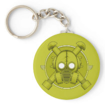 Art Deco Gasmask keychain Combat Green