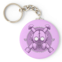 Art Deco Gasmask keychain Lilac