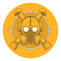 Art Deco Gasmask Orange stickers