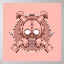 Art Deco Gasmask Pink posters
