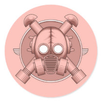 Art Deco Gasmask Pink stickers