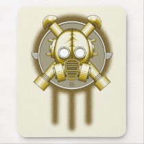 art deco gasmask trinity mousepads