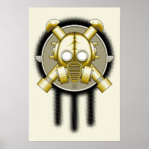 Art Deco Gasmask Trinity posters