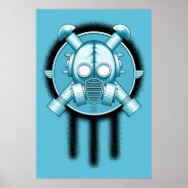 Art Deco Gasmask Trinity posters