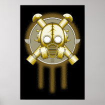 Art Deco Gasmask Trinity posters