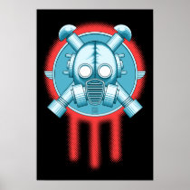Art Deco Gasmask Trinity posters