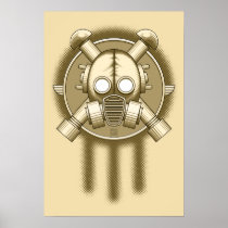 Art Deco Gasmask Trinity posters
