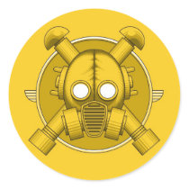 Art Deco Gasmask Yellow stickers