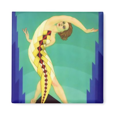 Art Deco Girl Fridge Magnet by MyOtherPlanet