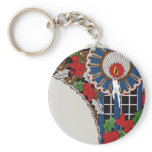 Art Deco Hanukkah Candle Key Chain