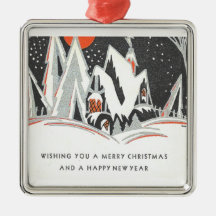 Art deco holiday christmas ornaments