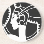 Art Deco Lady Beverage Coasters