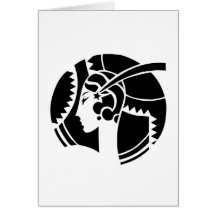 Art Deco Lady Greeting Cards