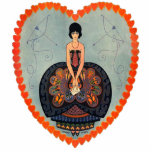 Art Deco Lady Heart Photo Cutout