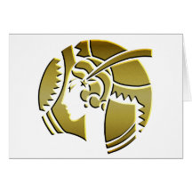 Art Deco Lady in Gold Greeting Cards