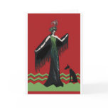 Art Deco Lady with Dog Greeting Card