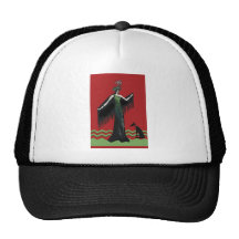 Art Deco Lady with Dog Mesh Hats