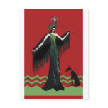 Art Deco Lady with Dog Postcards