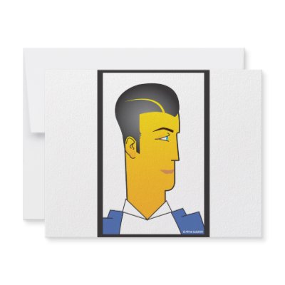 Art Deco Man Personalized Invites by frengi