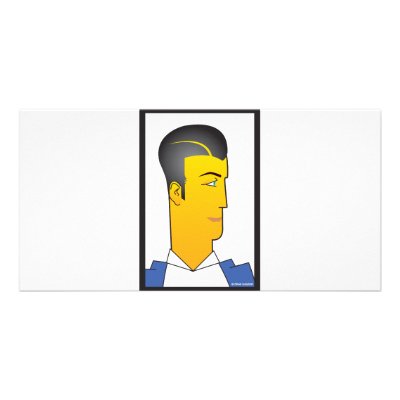 Art Deco Man Personalized Photo Card by frengi