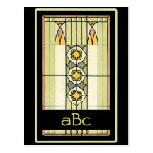 Art Deco Monogrammable Postcards