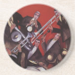 Art Deco Musical Band Jamming Drink Coasters