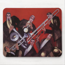 Art Deco Musical Band Jamming Mousepad