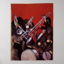 Art Deco Musical Band Jamming Posters