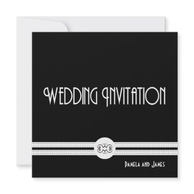 Art Deco Noir Chic Black and White Formal Custom Invites by cowboyannie