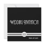 Art Deco Noir Chic Black and White Formal Custom Invitations