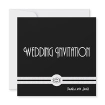 Art Deco Noir Chic Black and White Formal Custom Invites