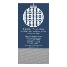 Art Deco Ornament Photo Card Invite, Blue