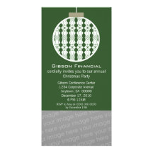 Art Deco Ornament Photo Card Invite, Green