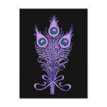 Art Deco Peacock Feathers Wedding Theme postcards