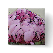 art deco peony square button