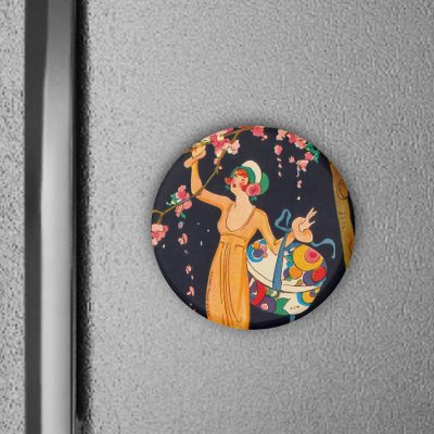 Art Deco Picking Flowers Magnet by artbymar
