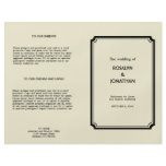 Art deco retro Hollywood glam wedding program