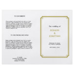 Art deco retro Hollywood white tan wedding program