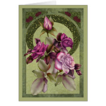 Art Deco Roses Greeting Cards