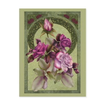 Art Deco Roses Post Cards by Felidae52