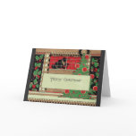 Art Deco Santa in the Window Greeting Cards