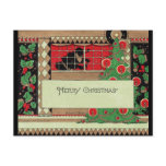 Art Deco Santa in the Window Postcard